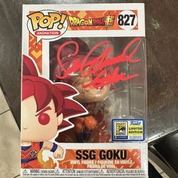 Funko Pop! Dragon Ball Super SSG Goku 2020 SDCC Autographed PSA Certified