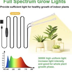 LED Grow Light for Plant Flower Veggies Suitable for All Stages of Growth 2 Head in 1 Pack Size 6" New Condition