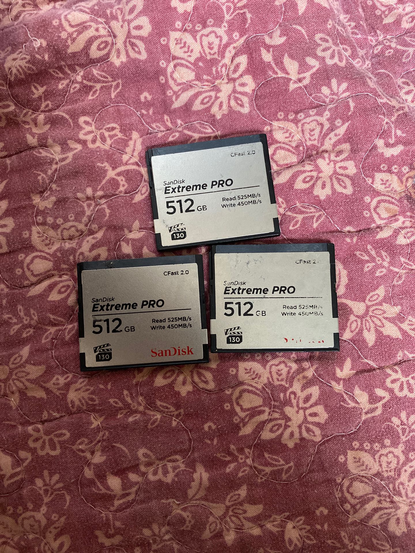 SanDisk 512gb Cfast cards. (Cfast 2.0) media cards