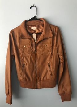 Leather Jacket Brown Size Medium