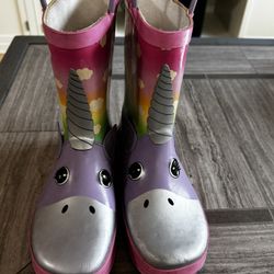 Size 2/3 Big Kids-Unicorn Rain Boots