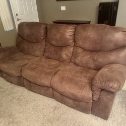 Brown Microfiber Reclining Couch