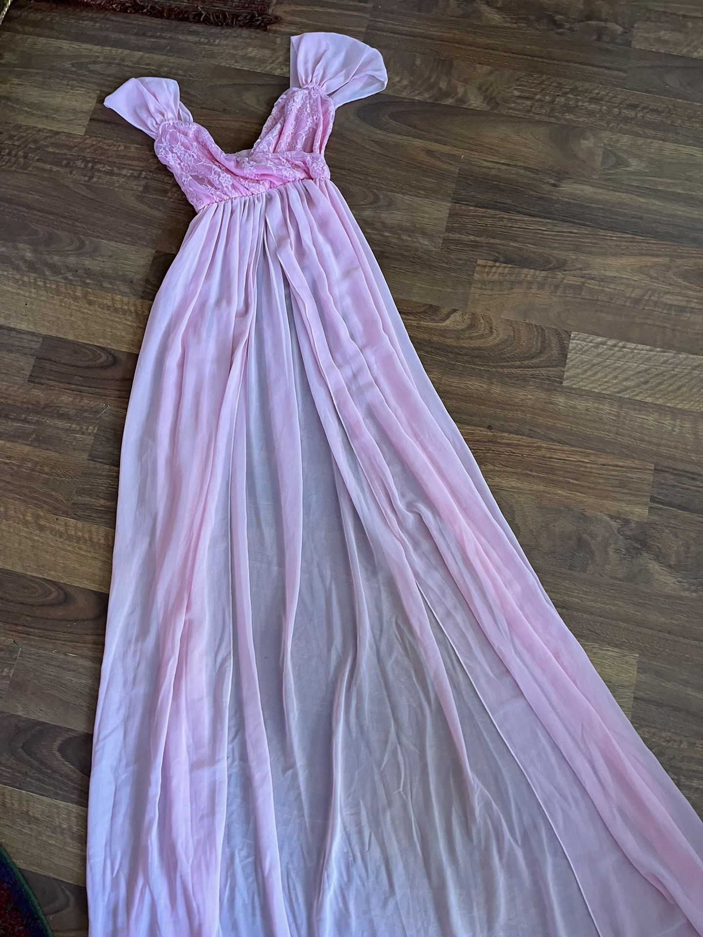 Princess, Sheer Long Pink Nightgown Dress Size Large