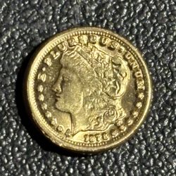 💥💥💥 Tribute Of 1886 Morgan Silver Dollar 1/2 Gram Gold Coin💥💥💥