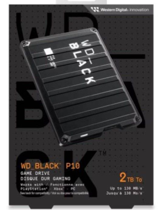 WD - BLACK P10 WDBA2W0020BBK-WES1 2TB External USB 3.2 Gen 1 Hard Drive New