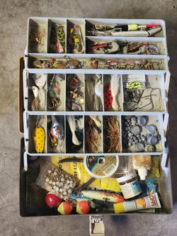 Tackle Box Full Of Traut fishing Stuff