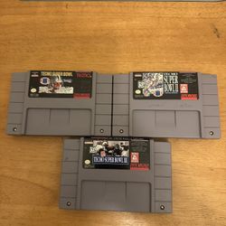 Tecmo Super Bowl SNES Super Nintendo Lot 3 Sets