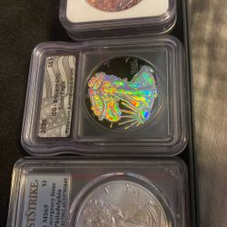 1 of 500 ruthenium plated silver eagle OZ of 999 fine 