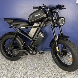 Riding Times Z8 Pro 28mph, 80-140 Mile Range With PAS , Dual Batteries, Extra Long Seat, Storage Bag , Full Suspension & 20 Inch Fat Tires.