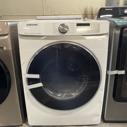 Samsung - 7.5 Cu. Ft. Electric Dryer with Steam Sanitize+ in White