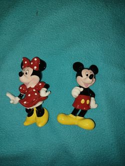 One Of A Kind Ceramic Mickey And Minnie Dolls 