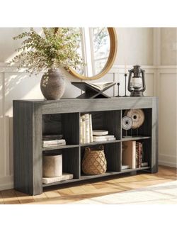 Sleek Japandi Console Table - Minimalist Gray