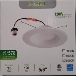 5 inch / 6 inch 5000k recessed downlight, 1000 lumens,dimmable