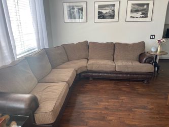 Bernhardt sectional down filled leather