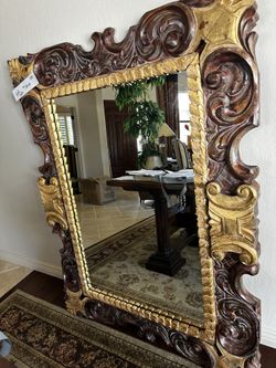 Ornate Wood Frame Mirror