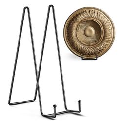 TR-LIFE 12 Inch Plate Stands for Large Heavy Duty Display - Metal Picture Frame Holder Stand + Table Top Easels for Decorative Platter, Book, Plaque