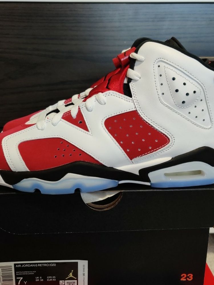 DS 2021 Jordan 6 Carmine Sz 7Y