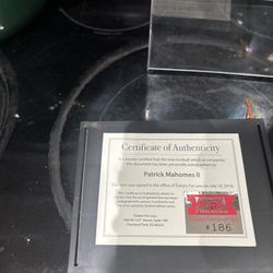 Patrick Mahomes Rookie Sign Ball