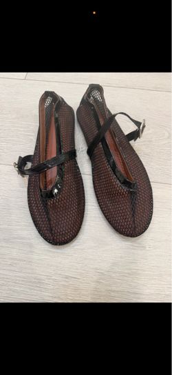Black Mesh mary jane flats