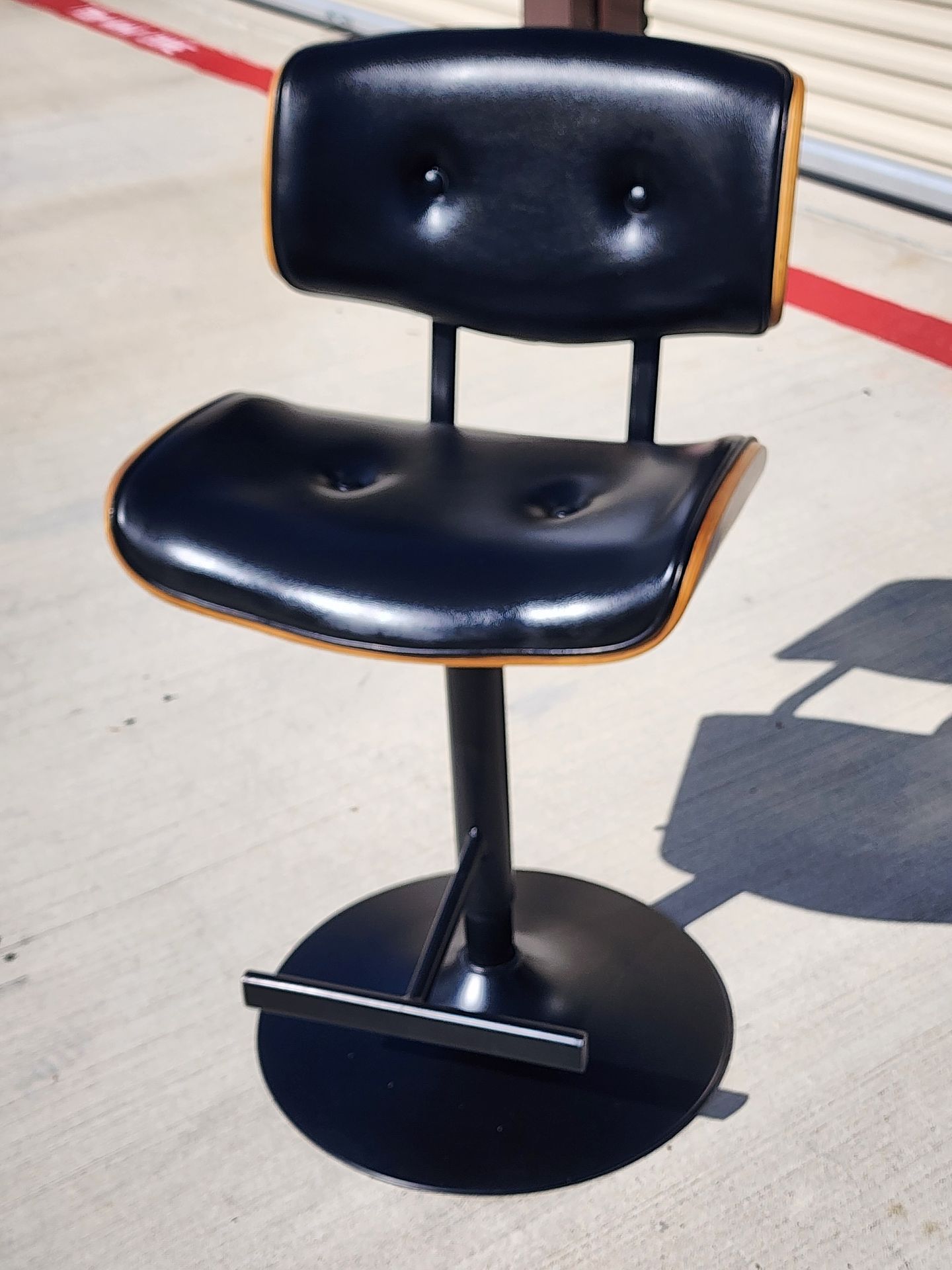 MCM Lombardi Black Adjustable Bar Stool