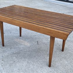 MCM Wood Slat Bench/Coffee Table