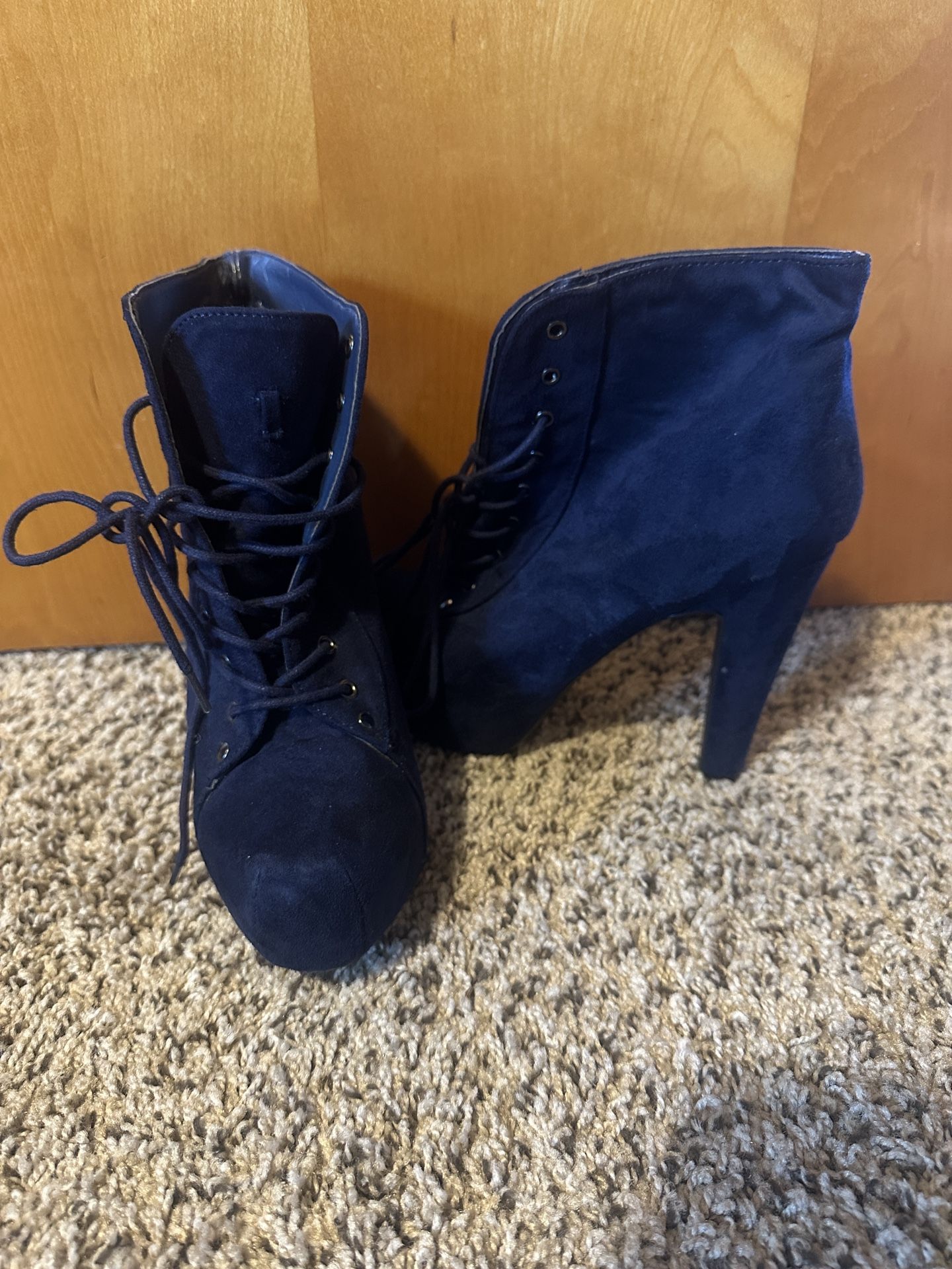 Blue Suede Heels
