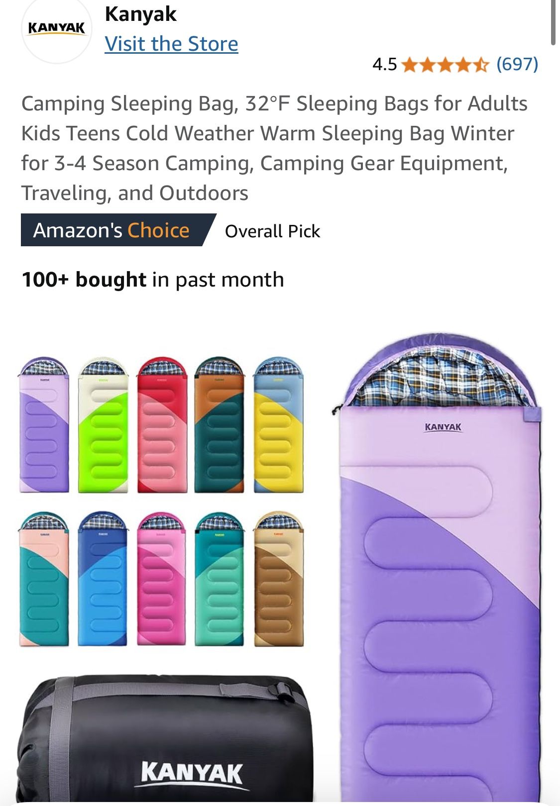 Kanyak New Camping Sleeping Bag