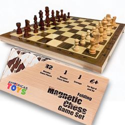 Magnetic Chess Set 15in Chessboard With Storage Board Games 