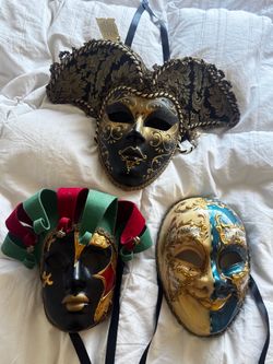 3 authentic made in Italy Venetian masks