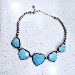 Turquoise Hearts And Beads Necklace  Jay King Mine Finds