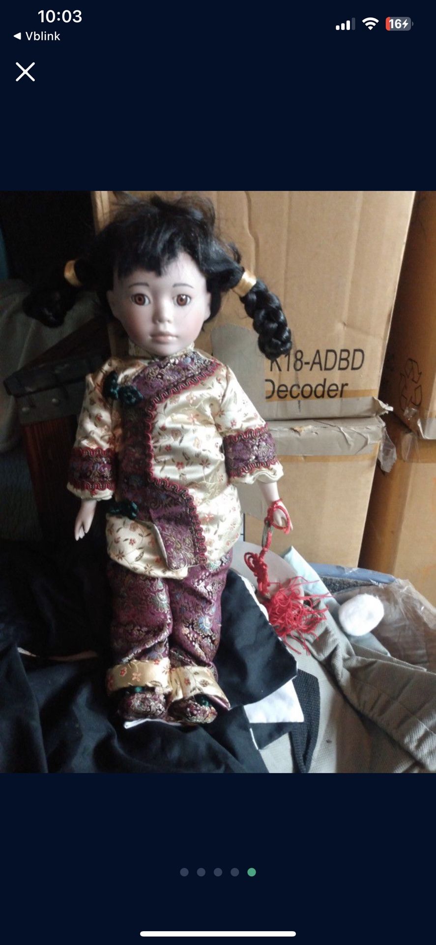 Porcelain Oriental Doll 