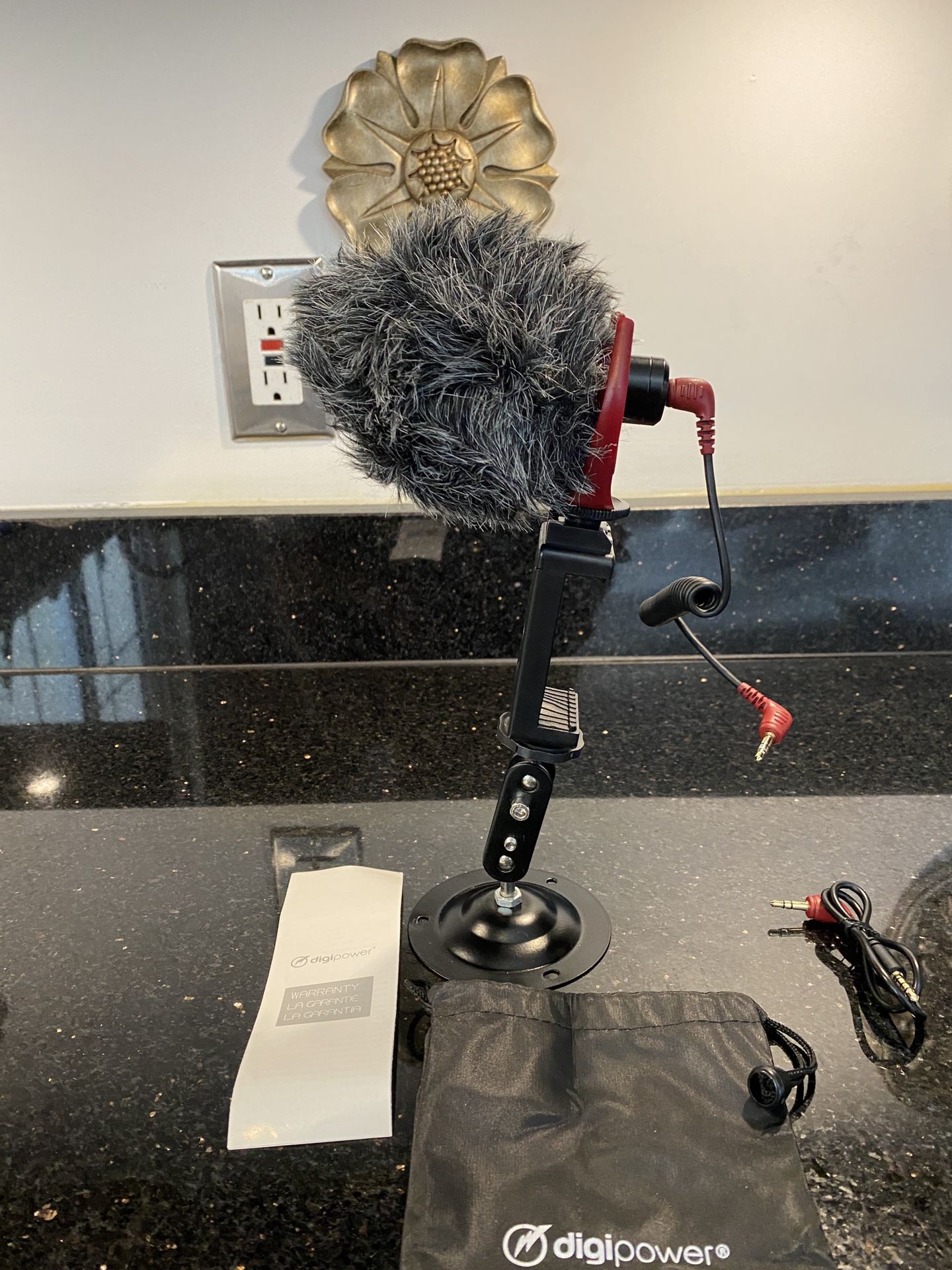 DigiPower Pro Cardioid Shotgun Microphone Wind Protector for DSLRs & Smartphones