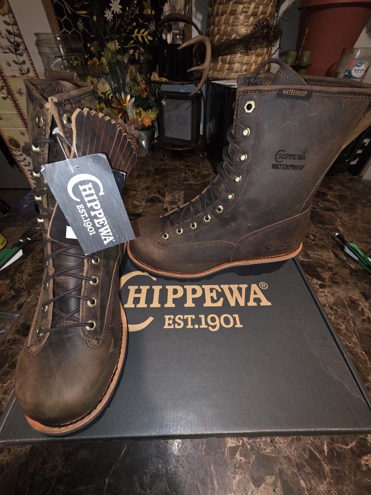 Chippewa Steel Toe Boots Size 10 Wide