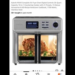 Kalorik Max -1700 Walts Complete Digital Air Fryer/ Toaster Oven 26 Quart Capacity.