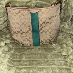 EUC Stunning Canvas Coach Bag w/Leather Accents - Extra Strap