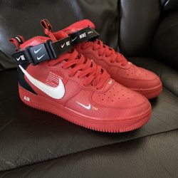 Nike air force 1 mid lv8 university red clearance mens