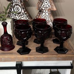 Vintage Avon 6 Goblets  1 Bell 2 Small Goblets 