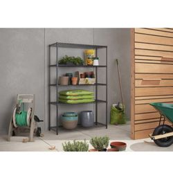 Black Anthracite 5-Tier Steel Wire Shelving Unit (48 in. W x 72 in. H x 18 in. D)