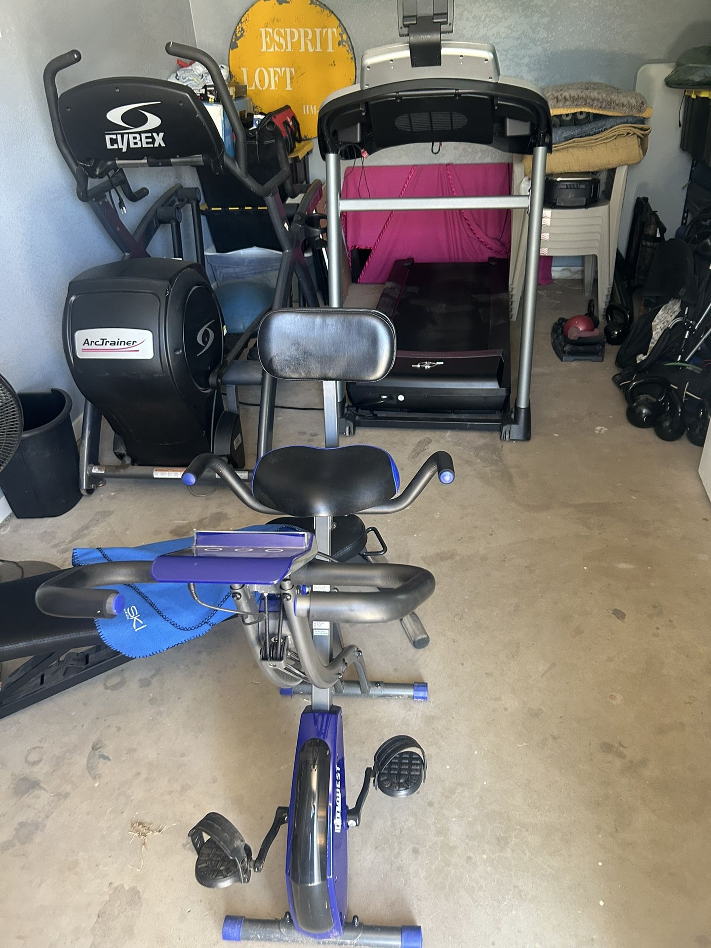 Elliptical treadmill, and a bike