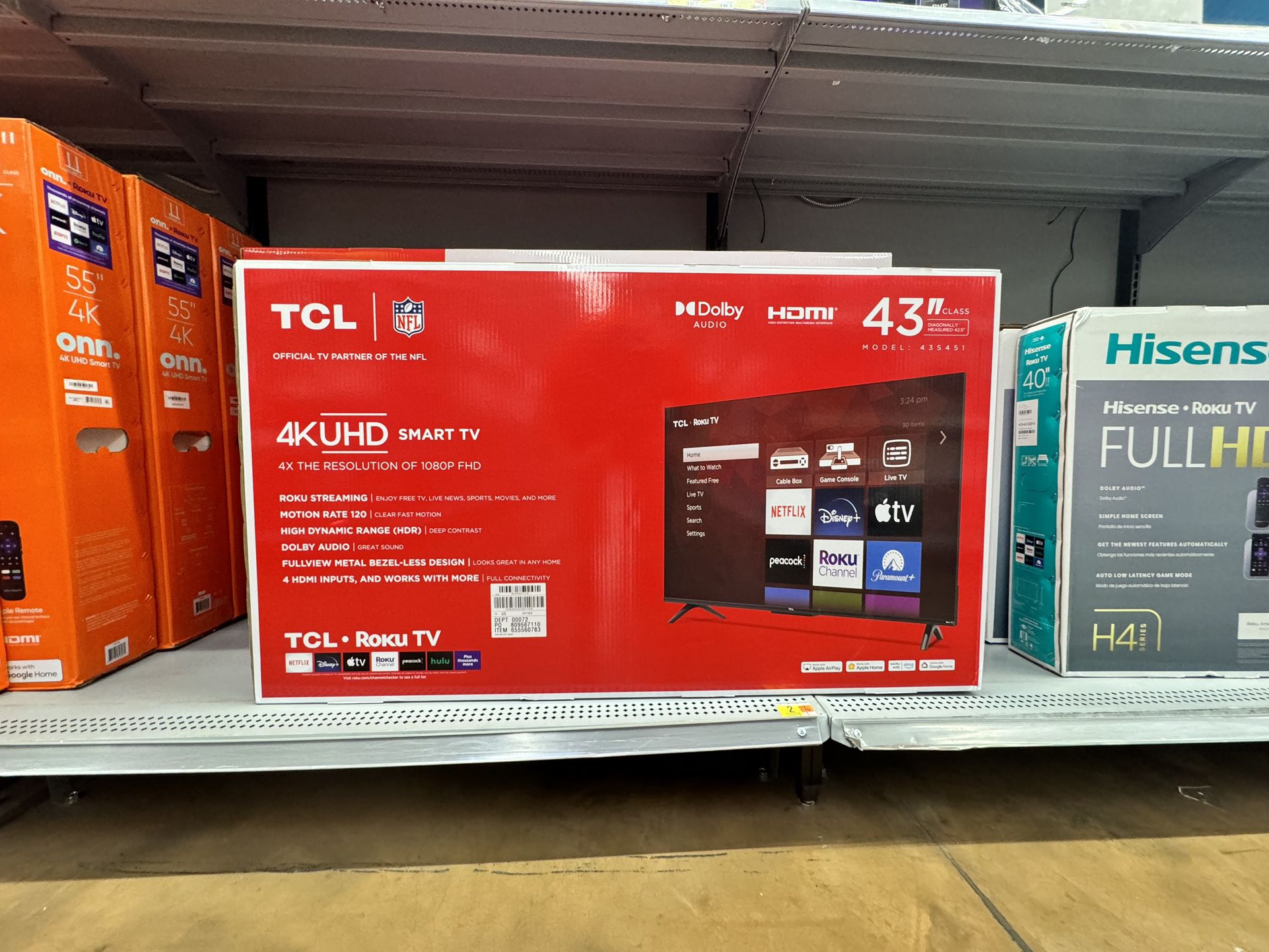 43” TCL Smart 4K Led Uhd Tv 