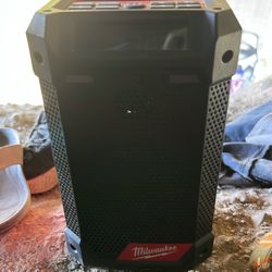 Milwaukee radio, and Bluetooth speaker and charging port