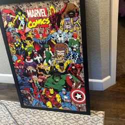 Marvel Comics framed art