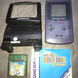 Nintendo Color Game Boy With Super Mario Brothers Deluxe Game  