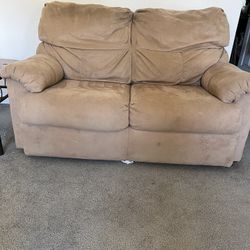 2 Love Seats 1 Glass Coffee 2 End Tables 1 Glass Entertainment Center 