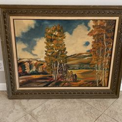 Fitch Fulton Signed Vintage Canvas Landscape Nature Oil Painting Decor