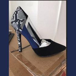 Woman's Multi Color Blue Suede Snakeskin