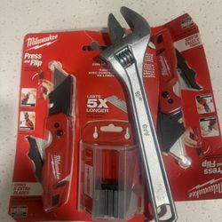 Milwaukee Knifes And Crescent Wrench