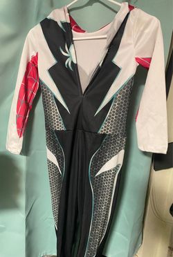 Spider-Gwen Cosplay Costume Jumpsuit with Hood
