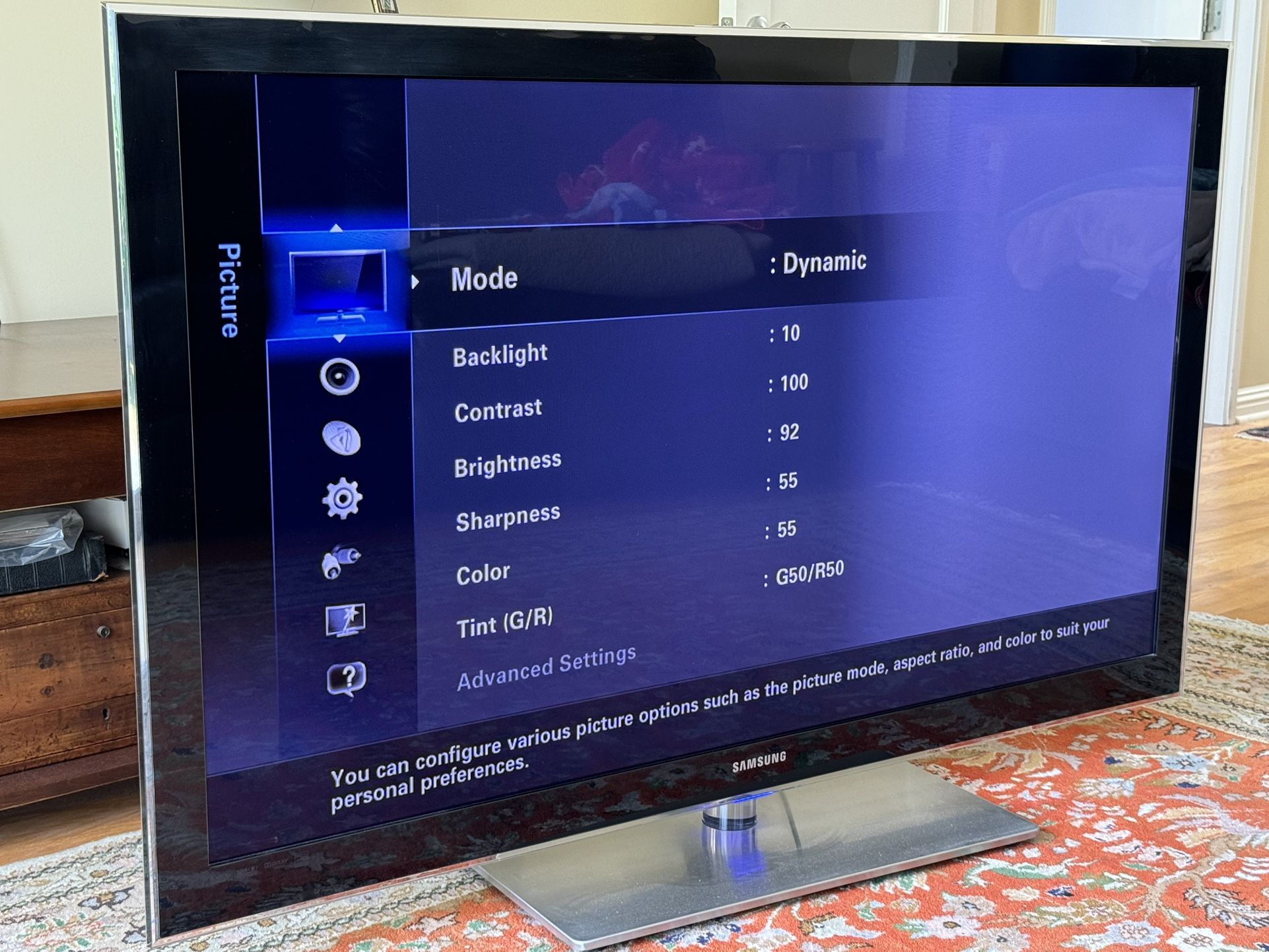 Samsung UN55B8000XF 55" LED TV + Samsung Subwoofer + Remote