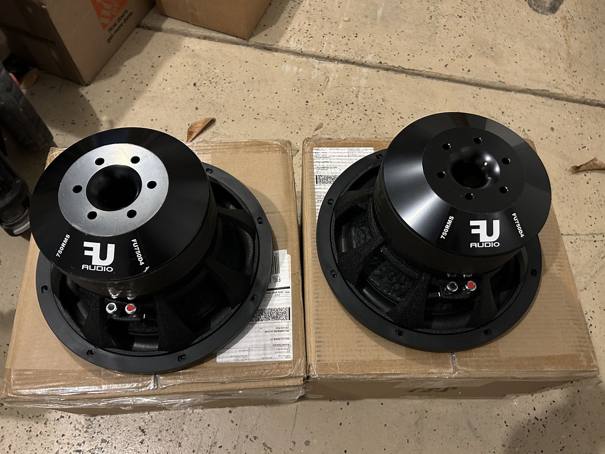 12” Fu Audio 750 v2 Subwoofers Pair Dual Ohm